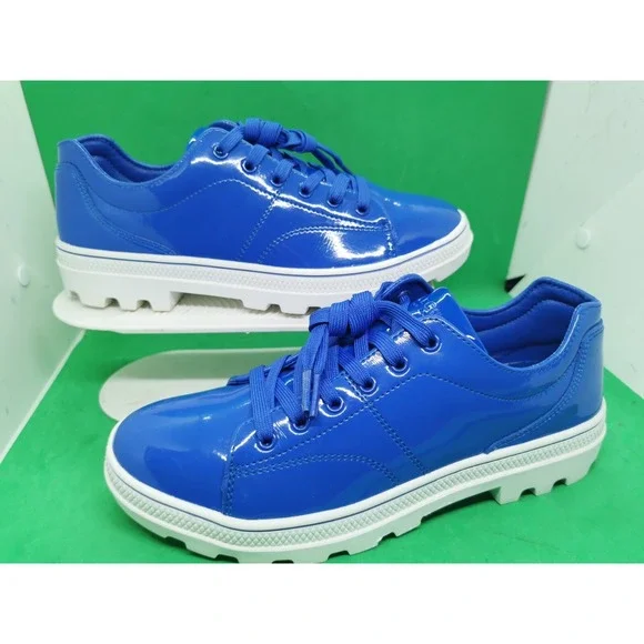 Skechers Women's 155201 Patent Blue Roadies 90sBBY Casual Shoes Size 8.5M - Picture 2 of 16